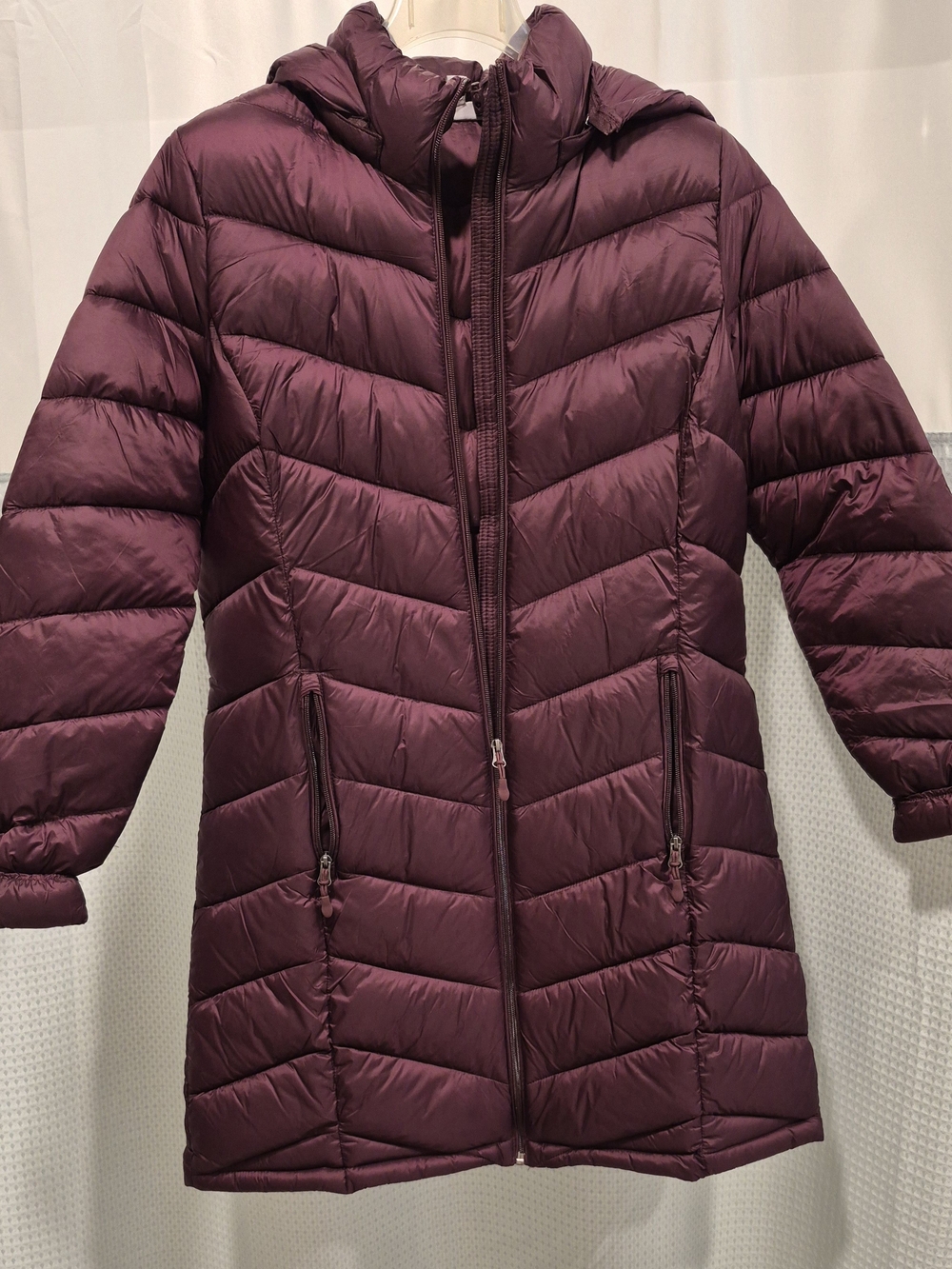 Charter Club Women's Hooded Long Puffer Coat - Plum